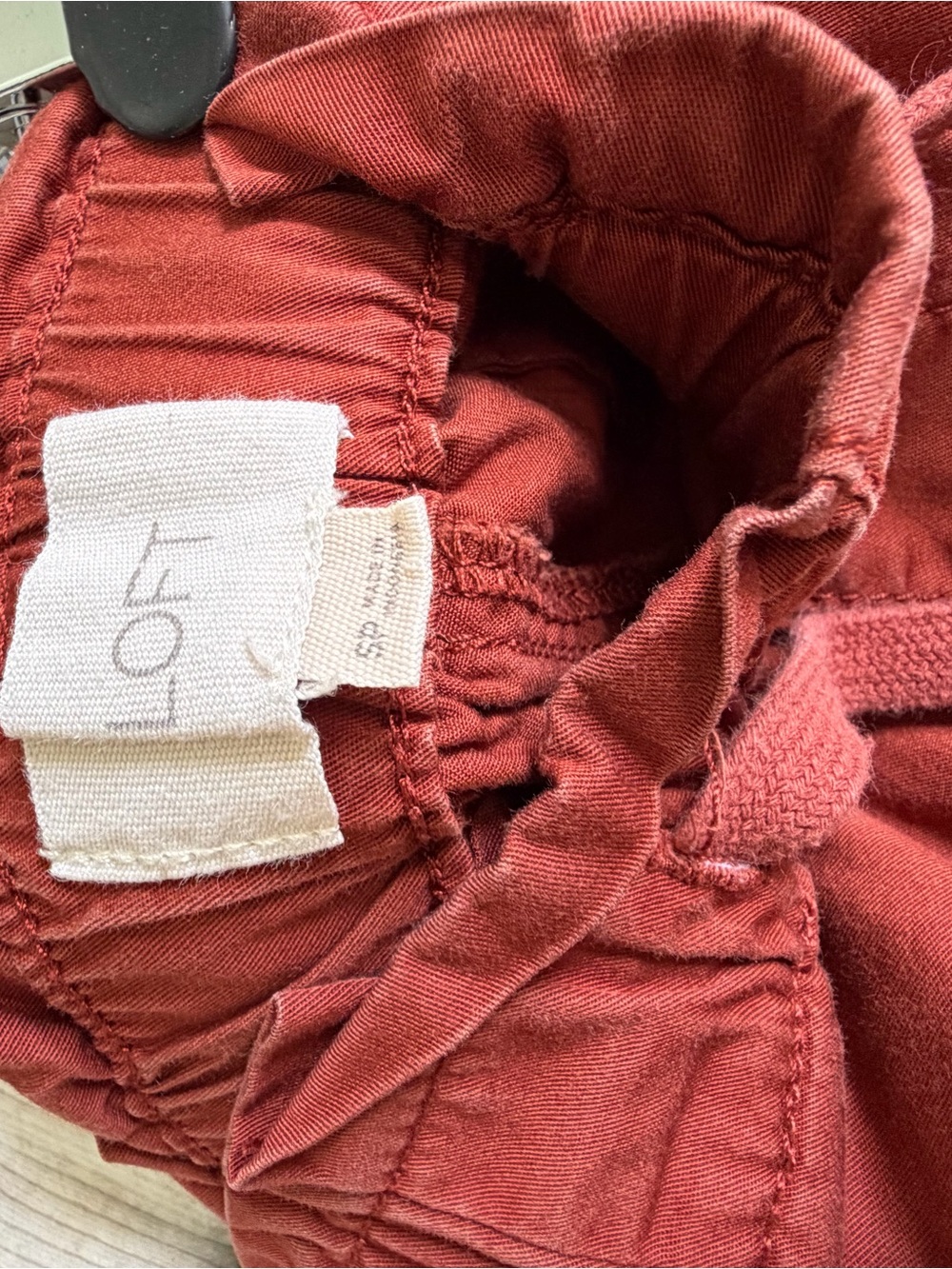 LOFT Womens Drawstring Chinos in Brick Red - Picture 2 of 2